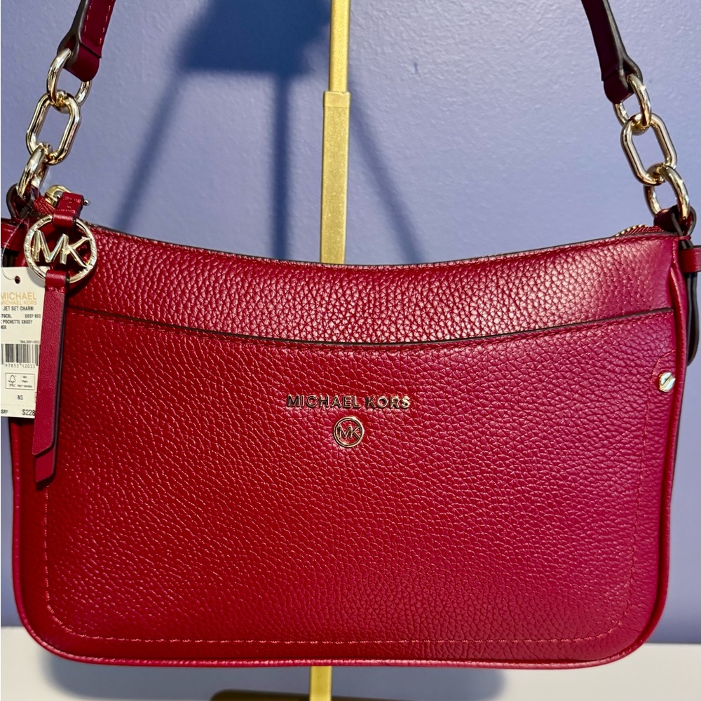 Michael Kors Burgundy Leather Shoulder Bag - Picture 7 of 7